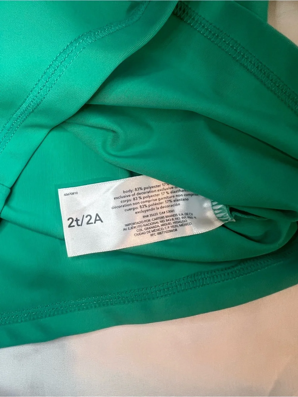 Carter's Green Rash Guard and Tropical Swim Trunk Set Size 2T
